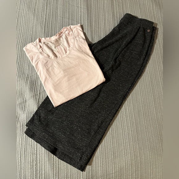 CALIA Women's Effortless Wide Leg Cropped Culotte crop pants w/ tee set sz med - Picture 1 of 9